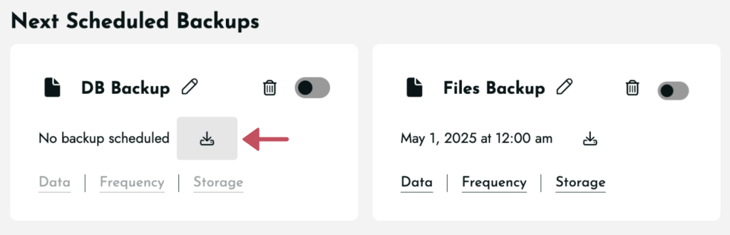 “Backup Now” on scheduled backups